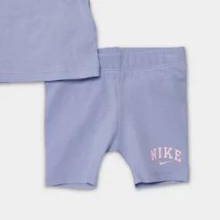 Girls' Infant Nike T-Shirt And Bike Shorts Set Light Blue - 16K755 U8K -Default Template 7 16K755 U8K M3