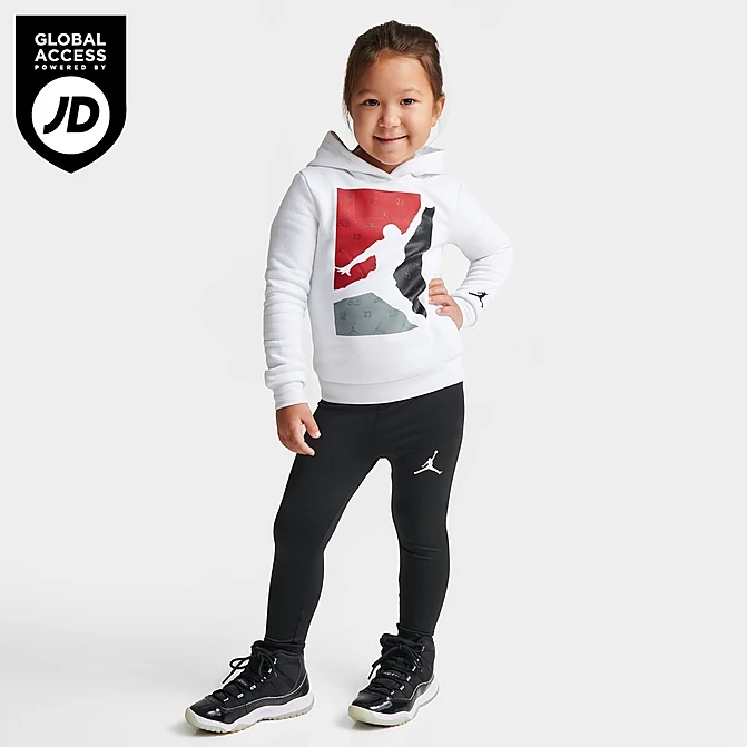 Nike Girls' Toddler Jordan Block HD Shine Hoodie And Leggings Set White/Black/Gym Red - 25B946 023 3 Nike Girls' Toddler Jordan Block HD Shine Hoodie And Leggings Set White/Black/Gym Red - 25B946 023