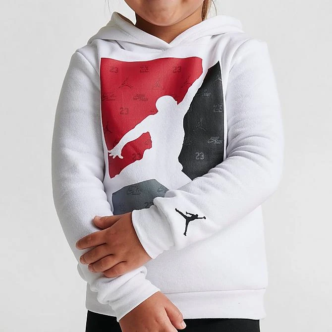 Nike Girls' Toddler Jordan Block HD Shine Hoodie And Leggings Set White/Black/Gym Red - 25B946 023 7 Nike Girls' Toddler Jordan Block HD Shine Hoodie And Leggings Set White/Black/Gym Red - 25B946 023 - Image 5