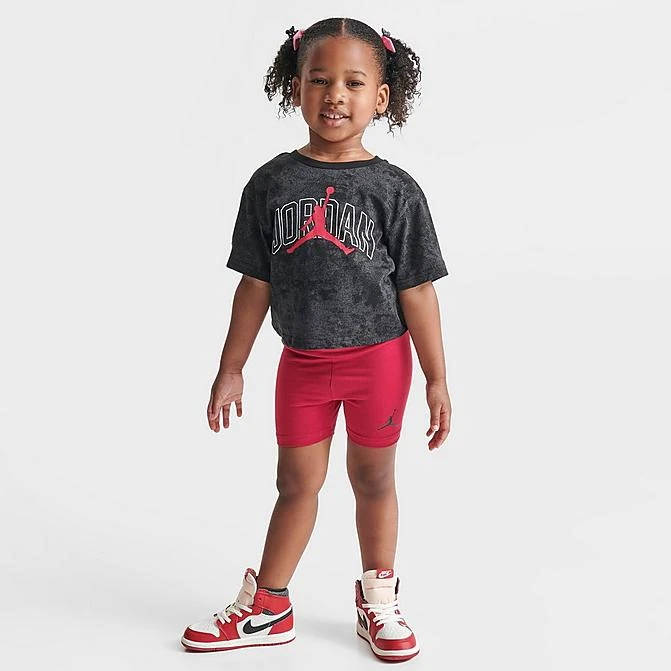 Nike Girls' Toddler Jordan Flight T-Shirt And Bike Shorts Set Black/Red - 25C299 R78 3 Nike Girls' Toddler Jordan Flight T-Shirt And Bike Shorts Set Black/Red - 25C299 R78