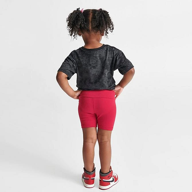 Nike Girls' Toddler Jordan Flight T-Shirt And Bike Shorts Set Black/Red - 25C299 R78 4 Nike Girls' Toddler Jordan Flight T-Shirt And Bike Shorts Set Black/Red - 25C299 R78 - Image 2
