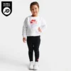 Girls' Toddler Nike Glow Time Crewneck Sweatshirt And Leggings Set White/Black/Light Crimson/Pink Glaze - 26K155 023 -Default Template 7 26K155 023 M1