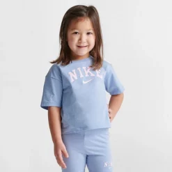 Girls' Toddler Nike T-Shirt And Bike Shorts Set Light Blue - 26K755 U8K -Default Template 7 26K755 U8K M3
