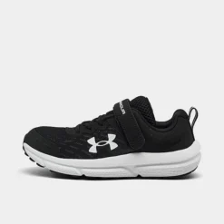 Boys' Little Kids' Under Armour Assert 10 Running Shoes (Wide Width) Black/White - 3026186 001