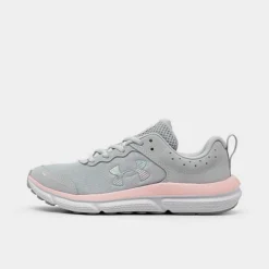 Girls' Big Kids' Under Armour Assert 10 Running Shoes Halo Grey/Pink Sugar/Iridescent - 3026189Â 102