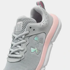 Girls' Big Kids' Under Armour Assert 10 Running Shoes Halo Grey/Pink Sugar/Iridescent - 3026189 102 -Default Template 7 3026189 102 P3