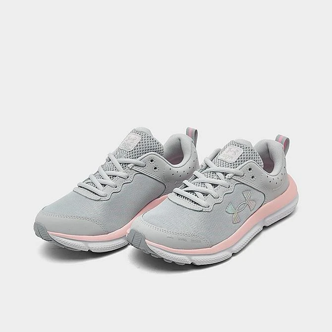 Girls' Big Kids' Under Armour Assert 10 Running Shoes (Wide Width) Halo Grey/Pink Sugar/Iridescent - 3026192 100 4 Girls' Big Kids' Under Armour Assert 10 Running Shoes (Wide Width) Halo Grey/Pink Sugar/Iridescent - 3026192 100 - Image 2