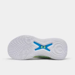 Big Kids' Under Armour Curry Flow 10 Basketball Shoes White/Electric Blue/Metallic Silver - 3026293 100 -Default Template 7 3026293 100 P6