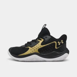 Little Kids' Under Armour Jet 23 Basketball Shoes Black/Metallic Gold - 3026636 001