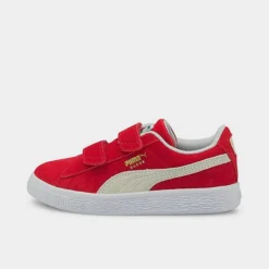 Little Kids' Puma Suede Classic XXI V Hook-and-Loop Casual Shoes High Risk Red/Puma White - 38056302 600