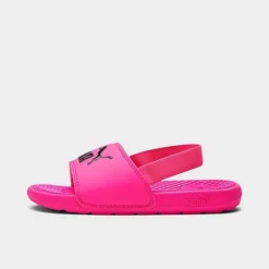 Girls' Little Kids' Puma Cool Cat Backstrap Slide Sandals Fluo Pink/Puma Black - 38272703 690