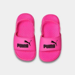 Girls' Little Kids' Puma Cool Cat Backstrap Slide Sandals Fluo Pink/Puma Black - 38272703 690 -Default Template 7 38272703 690 P5