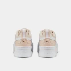 Girls' Big Kids' Puma Mayze Leather JR Casual Shoes Coral/White - 38452709 690 -Default Template 7 38452709 690 P4