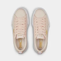 Girls' Big Kids' Puma Mayze Leather JR Casual Shoes Coral/White - 38452709 690 -Default Template 7 38452709 690 P5