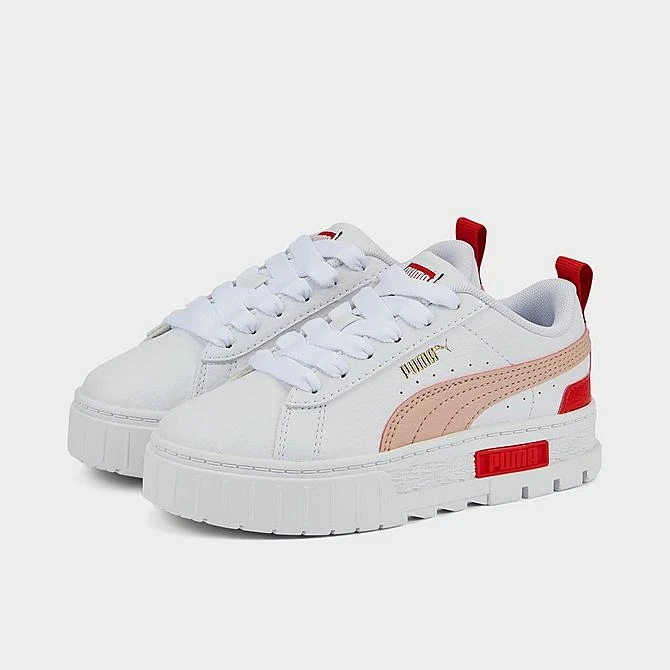 Girls' Little Kids' Puma Mayze Leather Casual Shoes Puma White/Rose Quartz - 38452808 100 4 Girls' Little Kids' Puma Mayze Leather Casual Shoes Puma White/Rose Quartz - 38452808 100 - Image 2