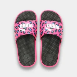 Girls' Big Kids' Puma Cool Cat Summer Roar Slide Sandals Beetroot Purple/Puma Black/Victoria Blue - 38590401 500 -Default Template 7 38590401 500 P5