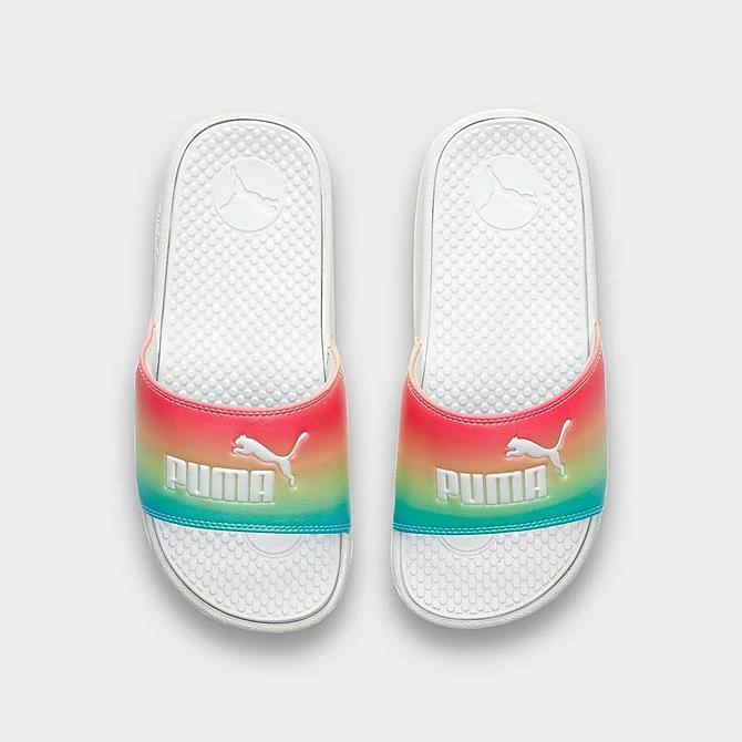 Little Kids' Puma Cool Cat Bright Ombre Slide Sandals Puma White/Blue Atoll/Sunny Lime/Bubblegum - 38591701 100 7 Little Kids' Puma Cool Cat Bright Ombre Slide Sandals Puma White/Blue Atoll/Sunny Lime/Bubblegum - 38591701 100 - Image 5