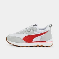 Big Kids' Puma Rider FV Essentials Casual Shoes Puma White/Platinum Gray - 38788502 100