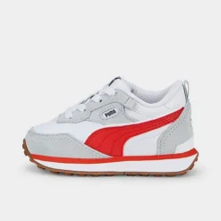 Infant Puma Rider FV Essentials Stretch Lace Casual Shoes White/Grey/Red - 38788702 100