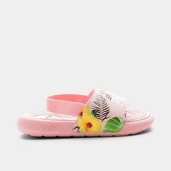 Girls' Toddler Puma Cool Cat Tropical Floral Backstrap Slide Sandals Parfait Pink/Yellow Pear/Puma White - 38868901Â 690