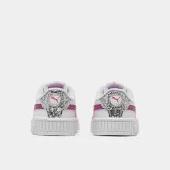 Girls' Toddler Puma Carina 2.0 Casual Shoes White/Pink/Silver - 39387801 100 -Default Template 7 39387801 100 P4