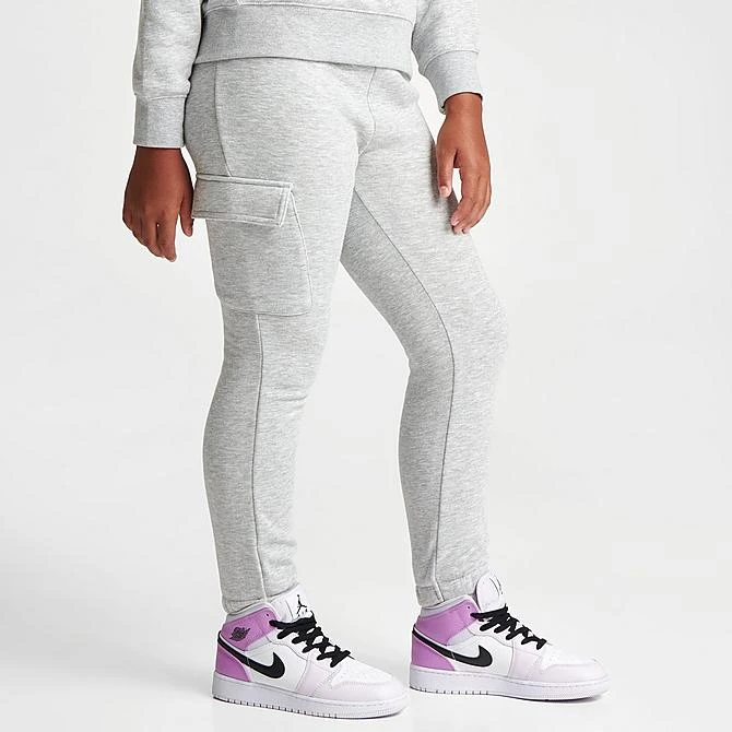 Nike Girls' Jordan Jumpman Cargo Jogger Pants Light Grey Heather - 45C368 G2H 5 Nike Girls' Jordan Jumpman Cargo Jogger Pants Light Grey Heather - 45C368 G2H - Image 3
