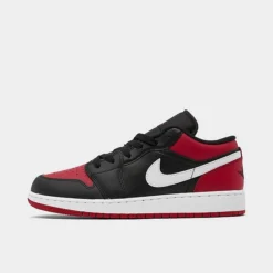 Nike Big Kids' Air Jordan Retro 1 Low Casual Shoes Black/Gym Red/White - 553560 066