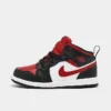 Nike Boys' Toddler Air Jordan Retro 1 Mid Casual Shoes Black/Fire Red/White - 640735 079