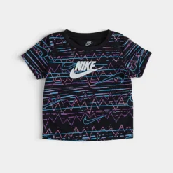 Infant Nike New Wave Allover Print T-Shirt And Shorts Set Black/Aqua - 66K513 F85 -Default Template 7 66K513 F85 M2
