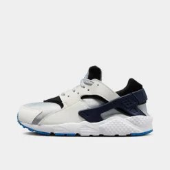 Little Kids' Nike Huarache Run Casual Shoes Summit White/Pure Platinum/Black/Deep Royal Blue - 704949Â 119