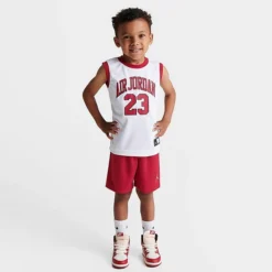 Nike Boys' Toddler Jordan HBR Muscle Tank And Shorts Set White/Gym Red - 757559 R78