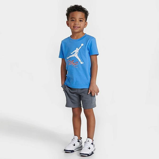 Nike Kids' Toddler Jordan Jumpman Flight T-Shirt And Cargo Shorts Set Blue/Dark Grey - 75C321 M19 3 Nike Kids' Toddler Jordan Jumpman Flight T-Shirt And Cargo Shorts Set Blue/Dark Grey - 75C321 M19