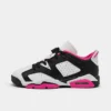 Nike Girls' Big Kids' Air Jordan Retro 6 Low Basketball Shoes Black/Fierce Pink/White - 768878 061