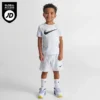 Kids' Toddler Nike Sportswear Double Swoosh T-Shirt And Shorts Set Football Grey/Dark Grey Heather - 76J416 X58