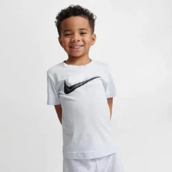Kids' Toddler Nike Sportswear Double Swoosh T-Shirt And Shorts Set Football Grey/Dark Grey Heather - 76J416 X58 -Default Template 7 76J416 X58 M3