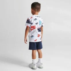 Kids' Toddler Nike Active Joy T-Shirt And Shorts Set White/Midnight Navy - 76K471 BAK -Default Template 7 76K471 BAK M2
