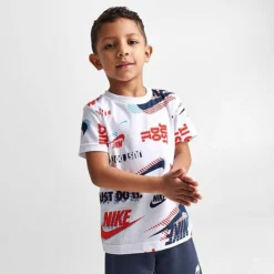 Kids' Toddler Nike Active Joy T-Shirt And Shorts Set White/Midnight Navy - 76K471 BAK -Default Template 7 76K471 BAK M3