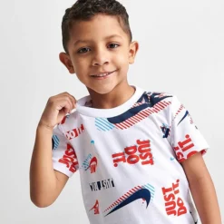 Kids' Toddler Nike Active Joy T-Shirt And Shorts Set White/Midnight Navy - 76K471 BAK -Default Template 7 76K471 BAK M5
