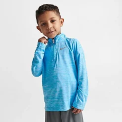 Kids' Toddler Nike Dri-FIT Quarter-Zip Top And Shorts Set Blue/Dark Grey - 76K753 M19 -Default Template 7 76K753 M19 M3