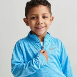 Kids' Toddler Nike Dri-FIT Quarter-Zip Top And Shorts Set Blue/Dark Grey - 76K753 M19 -Default Template 7 76K753 M19 M5