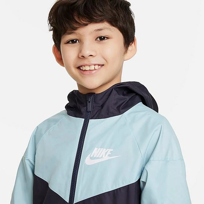 Kids' Nike Sportswear Windrunner Jacket Gridiron/Ocean Bliss/Ocean Bliss/White - 850443 018 6 Kids' Nike Sportswear Windrunner Jacket Gridiron/Ocean Bliss/Ocean Bliss/White - 850443 018 - Image 4