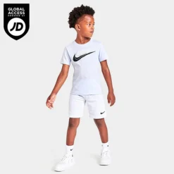 Boys' Little Kids' Nike Sportswear Futura T-Shirt And Shorts Set Off White/Grey - 86J416 X58