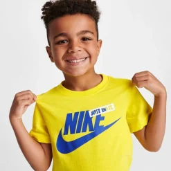 Little Kids' Nike HBR Icon T-Shirt And Shorts Set Yellow/Blue - 86K435 U89 -Default Template 7 86K435 U89 M5