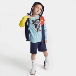 Little Kids' Nike Active Joy Windrunner Jacket And Shorts Set Midnight Navy - 86K469 U90