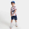 Little Kids' Nike Active Joy T-Shirt And Shorts Set White/Midnight Navy - 86K471 BAK