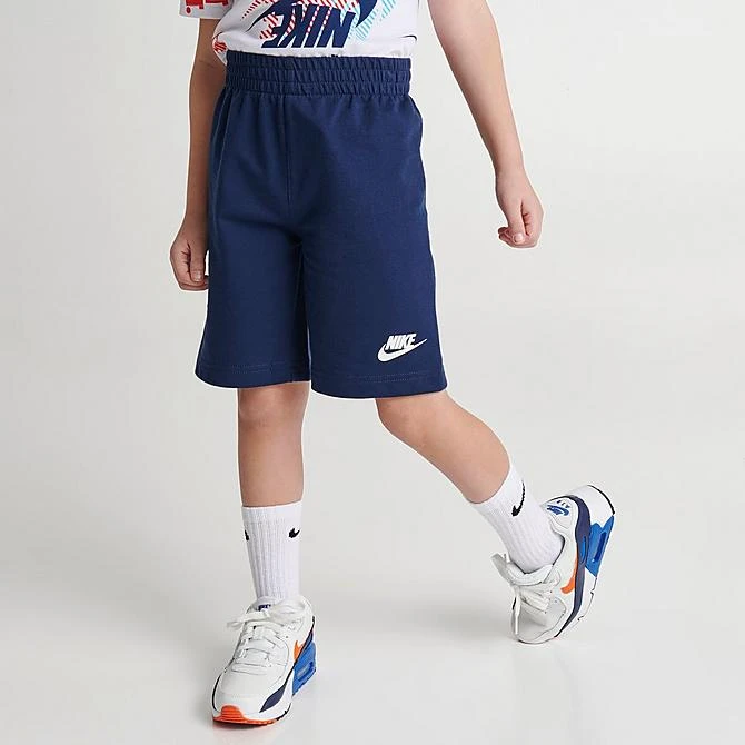 Little Kids' Nike Active Joy T-Shirt And Shorts Set White/Midnight Navy - 86K471 BAK 6 Little Kids' Nike Active Joy T-Shirt And Shorts Set White/Midnight Navy - 86K471 BAK - Image 4