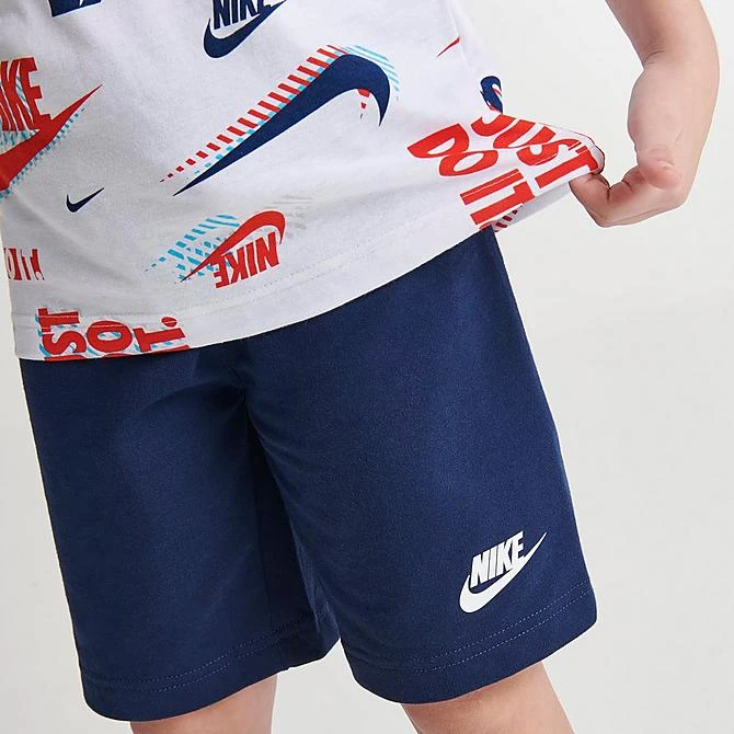 Little Kids' Nike Active Joy T-Shirt And Shorts Set White/Midnight Navy - 86K471 BAK 8 Little Kids' Nike Active Joy T-Shirt And Shorts Set White/Midnight Navy - 86K471 BAK - Image 6