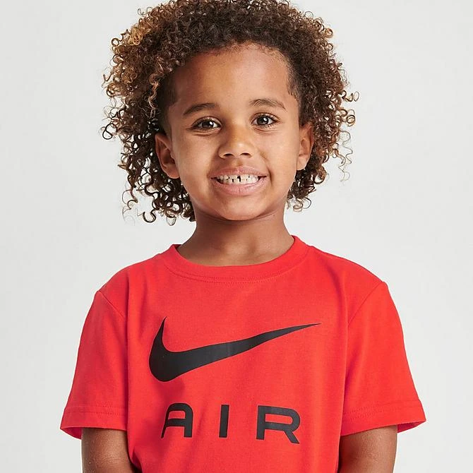 Little Kids' Nike Sportswear Air T-Shirt And Shorts Set Red/Black - 86K520 023 7 Little Kids' Nike Sportswear Air T-Shirt And Shorts Set Red/Black - 86K520 023 - Image 5