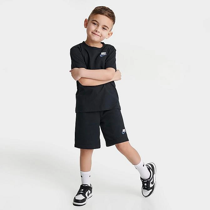 Little Kids' Nike Club LBR T-Shirt And Shorts Set Black - 86K746 023 3 Little Kids' Nike Club LBR T-Shirt And Shorts Set Black - 86K746 023