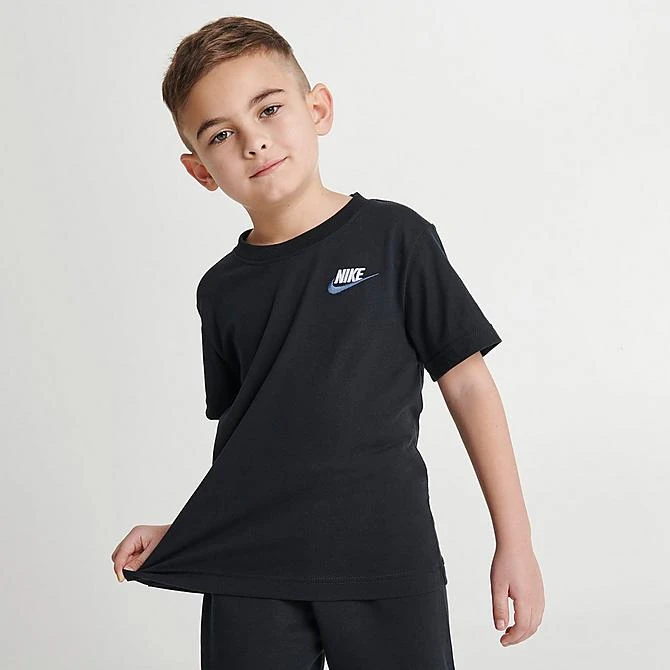 Little Kids' Nike Club LBR T-Shirt And Shorts Set Black - 86K746 023 5 Little Kids' Nike Club LBR T-Shirt And Shorts Set Black - 86K746 023 - Image 3